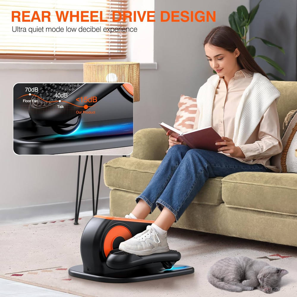 Under Desk Elliptical Machine, Electric Leg Exerciser While Sitting for Seniors,
