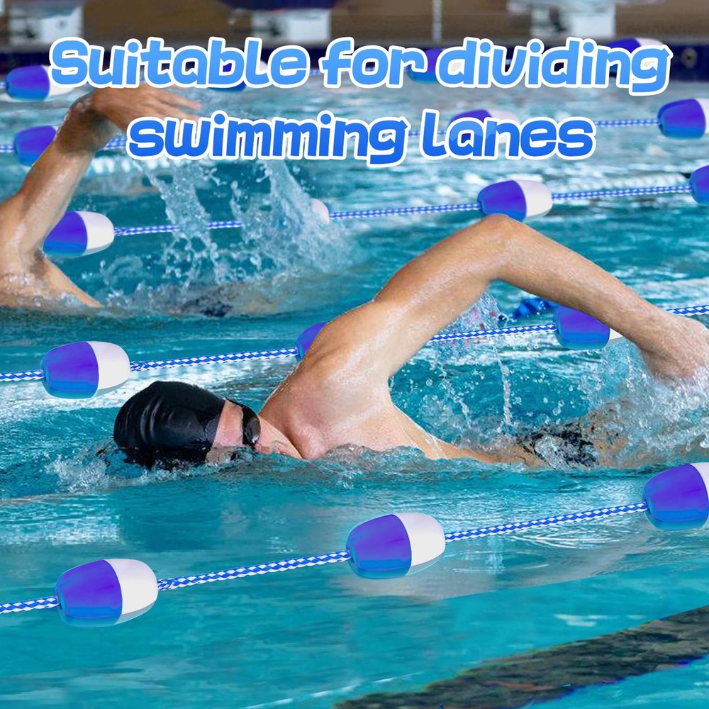 16ft -20ft Adjustable Pool Safety Rope with Floats, Floating Pool Divider-