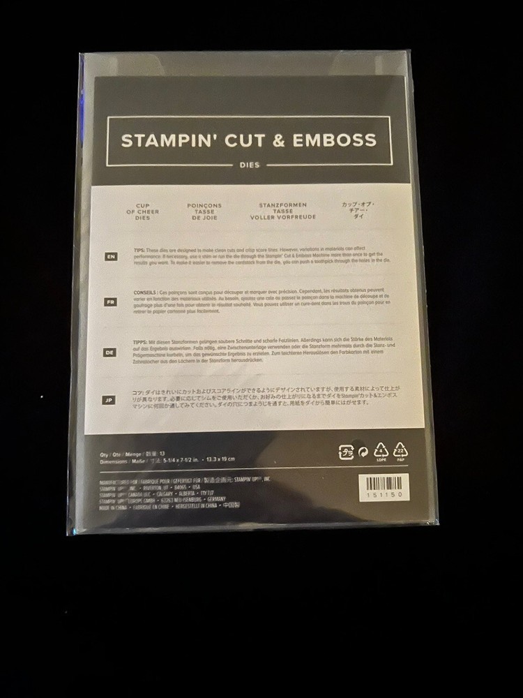 Stampin Up Cut & Emboss Dies NEW
