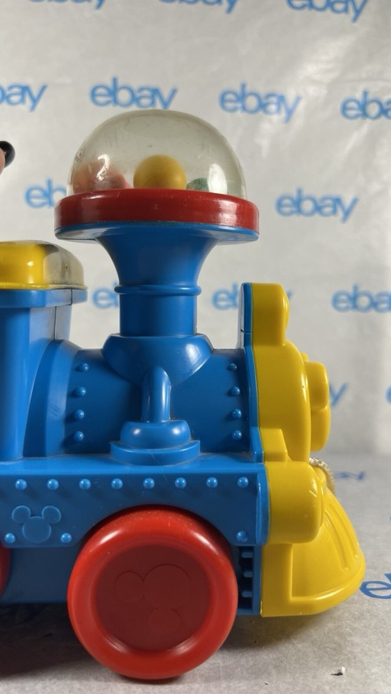 Walt Disney Vintage Mickey Mouse Popping Balls Pull String Toy Train