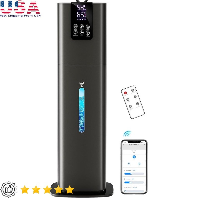 Smart App Control Humidifier 8L Capacity Essential Oil Diffuser 360° Nozzle New