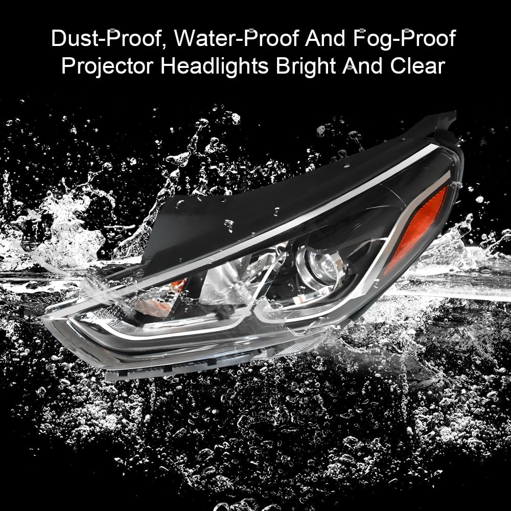 2018 2019 Sonata Halogen Headlight Assembly Chrome Housing Left Driver Side