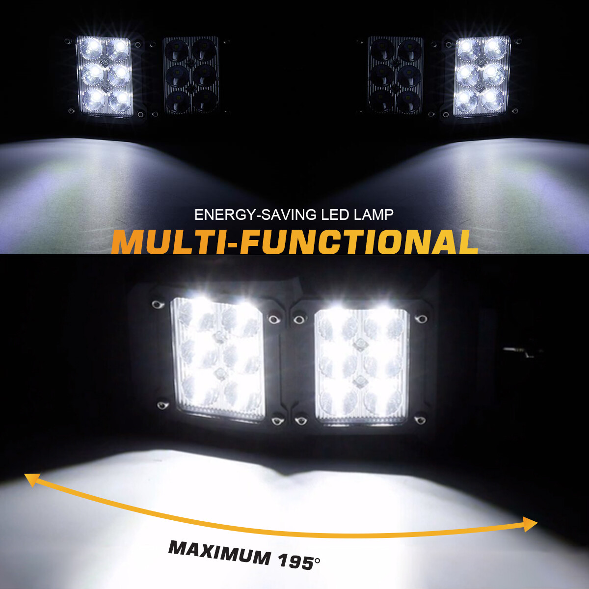 2PCS UTV Side Rear View Mirrors w/ Light+LED Dome Lights For Can Am Maverick X3