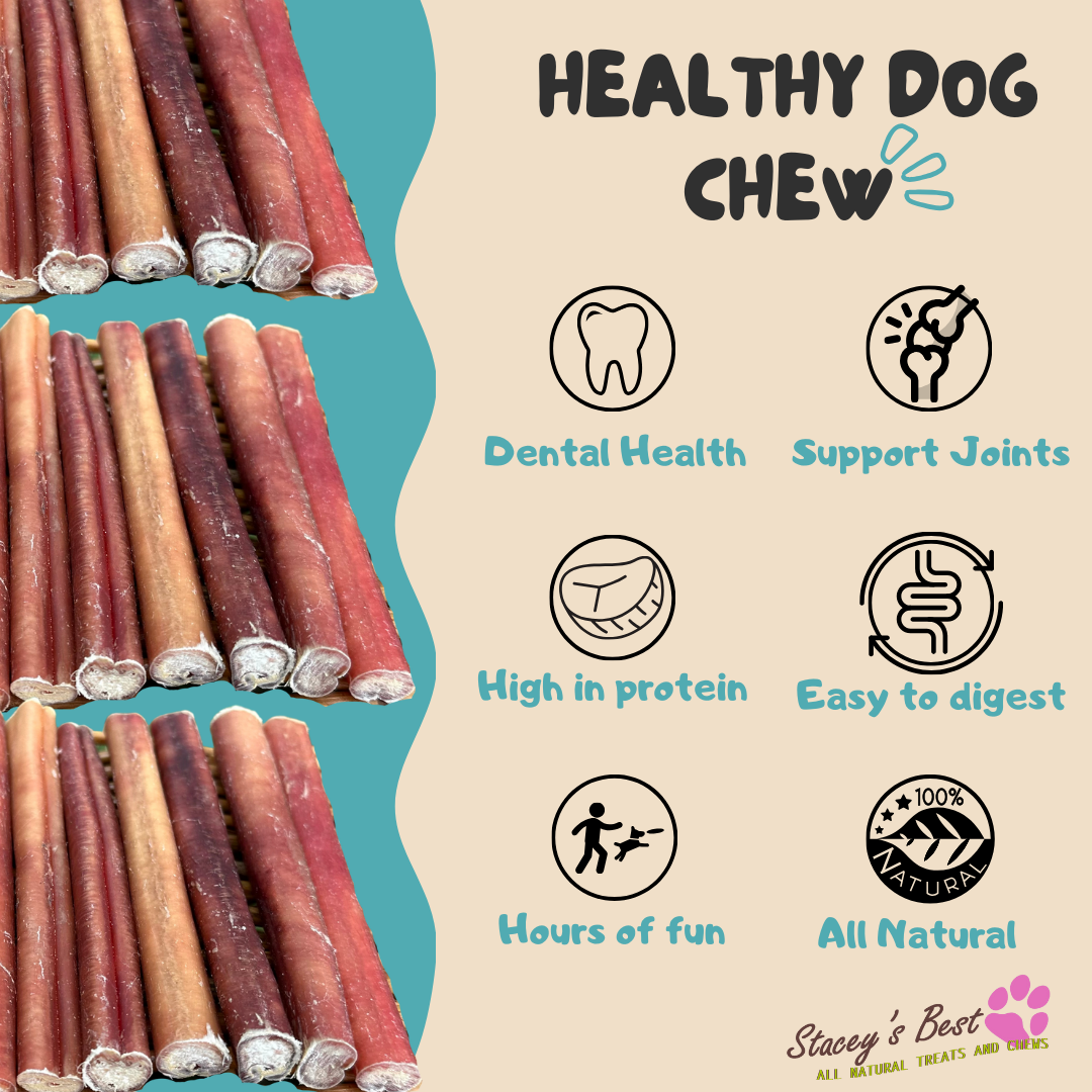 Stacey's Best 6 inch Bully Sticks Dog Chew Excellent Dog Treat (15 Pack)
