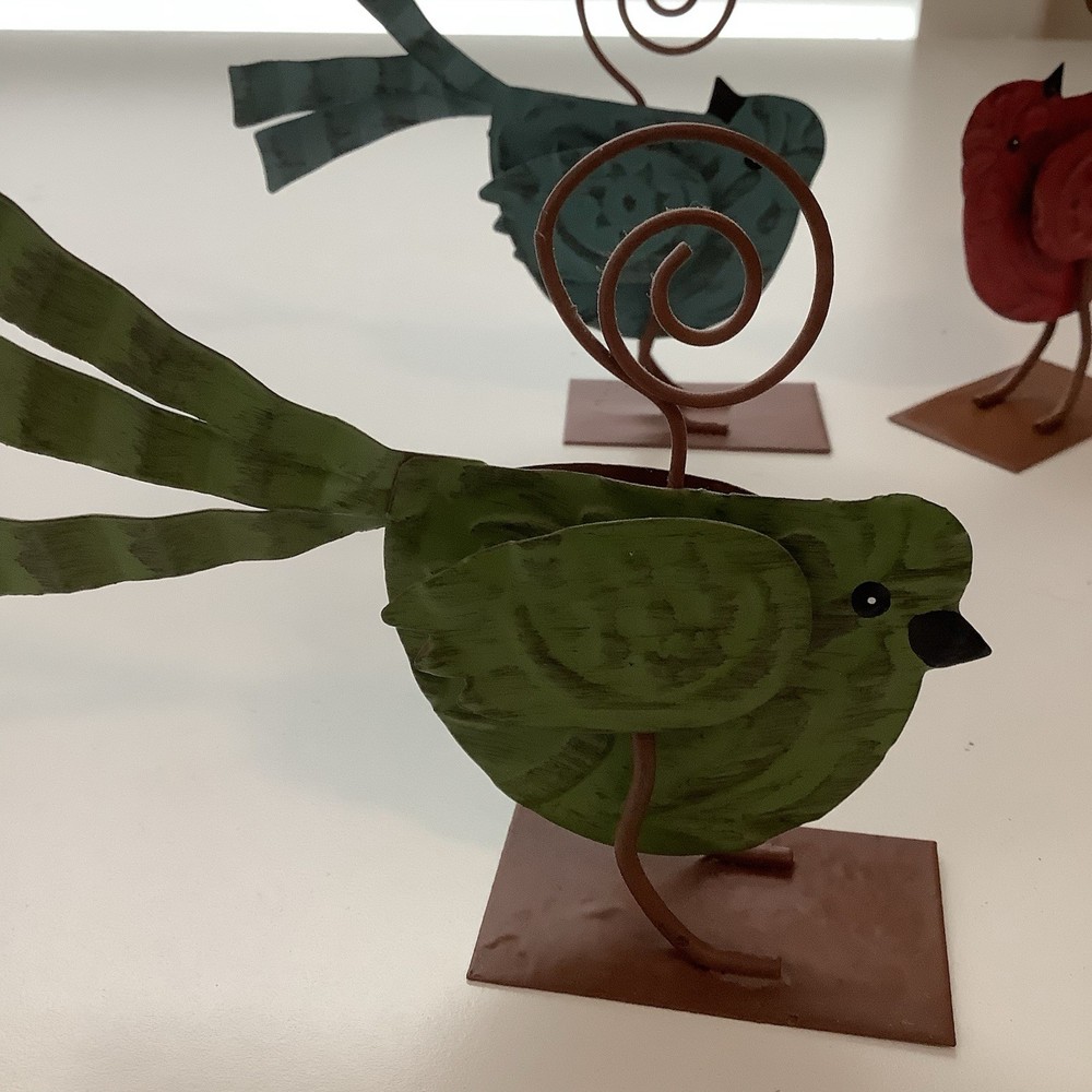 Three Metal Three D Bird Shaped Letter Or Photo Holders