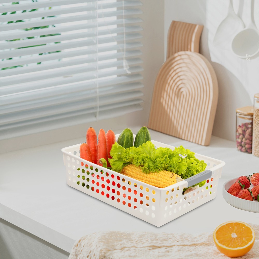 24 Pack Colorful Mesh Classroom Baskets, Stackable Storage Bin, Book Basket