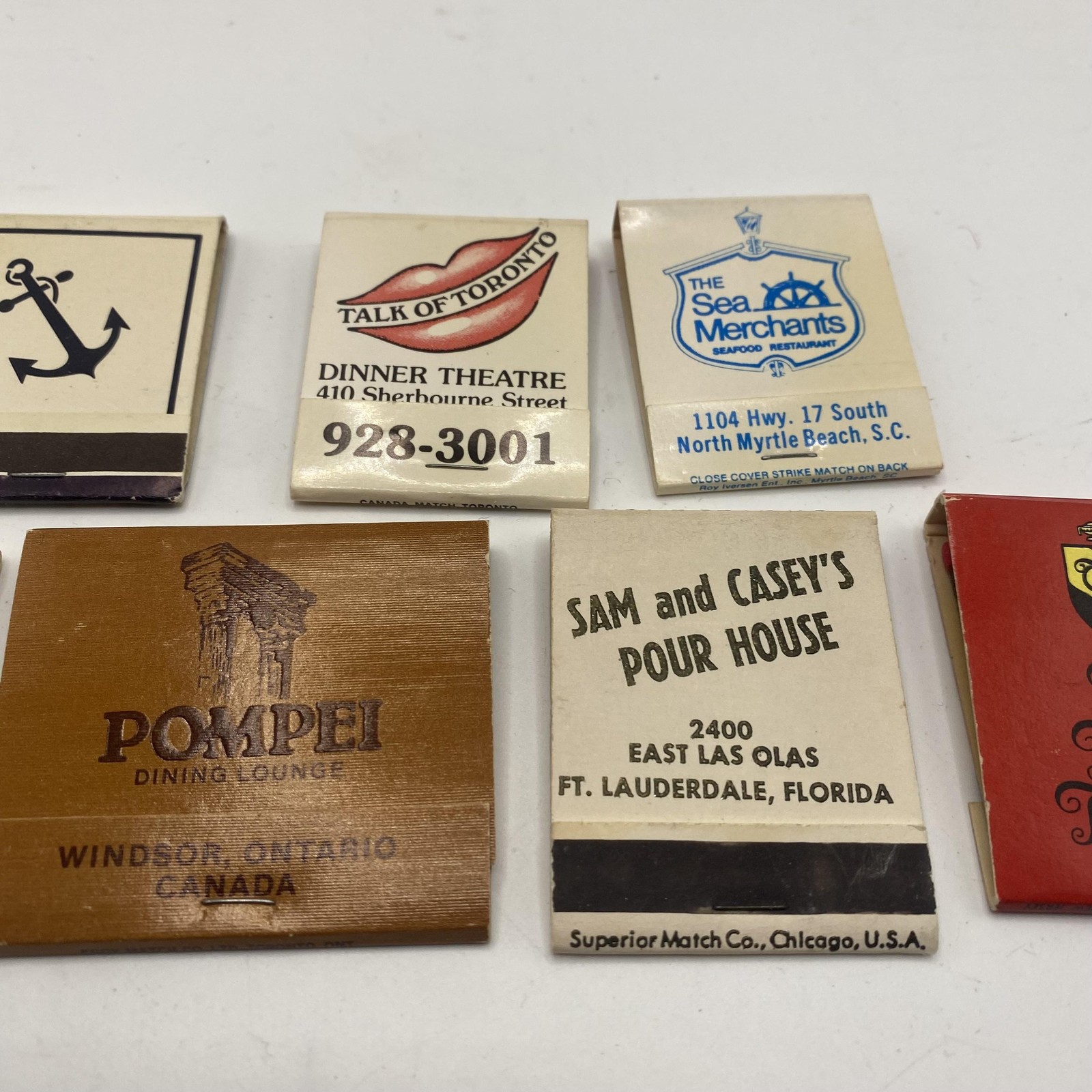 Vintage Restaurant Bar Advertising Matchbooks Lot Of 7 Assorted USA Restaurants