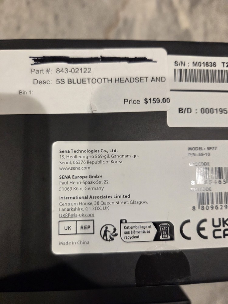 Sena 5s Bluetooth Motorcycle Communication System