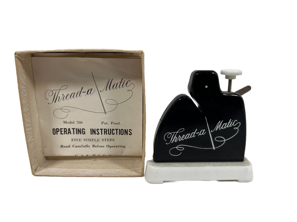 Thread-A-Matic Sewing Tread Threader, Vintage With Instructions