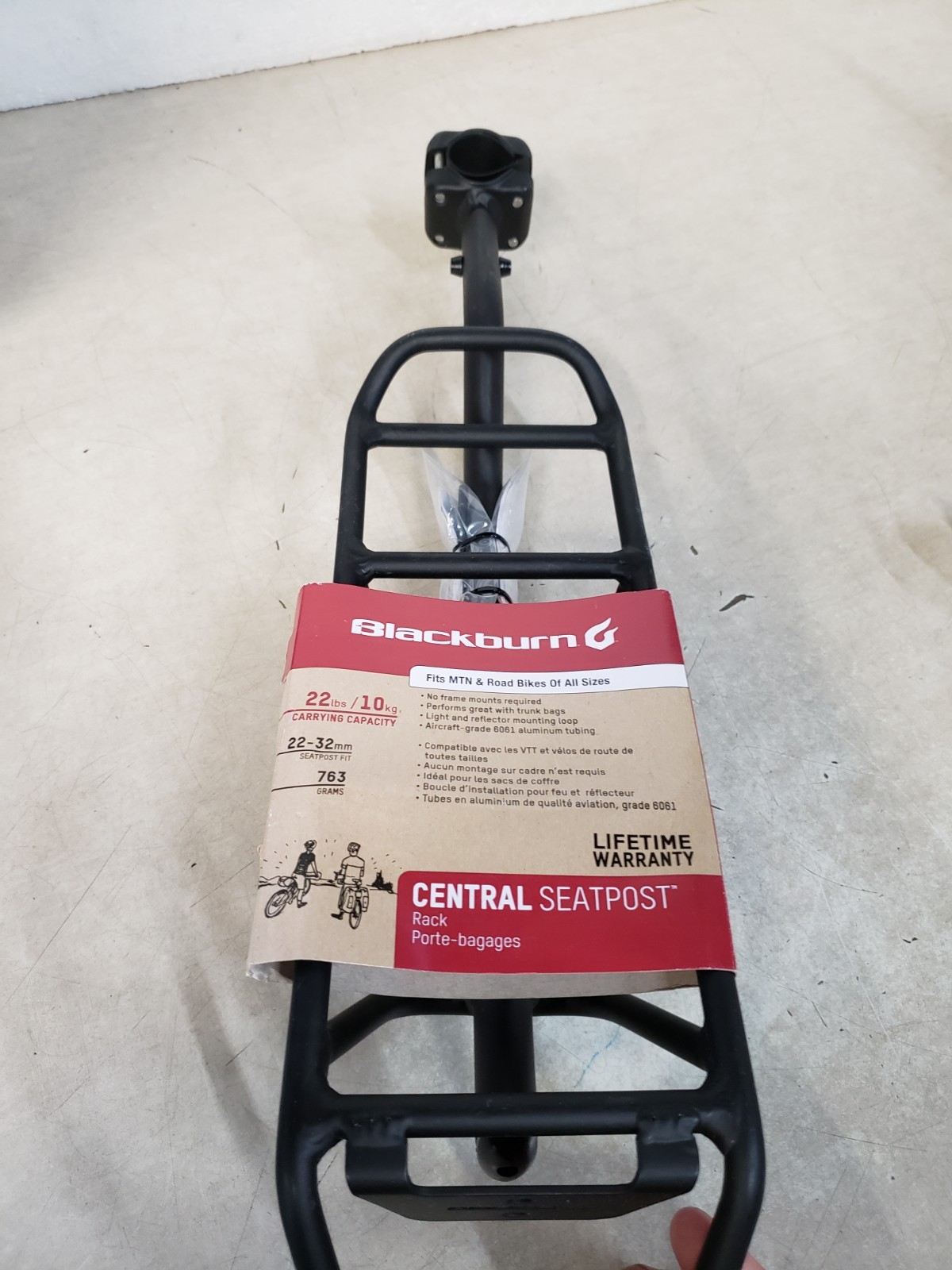 Blackburn Central Seatpost Rear Rack Black Open Box