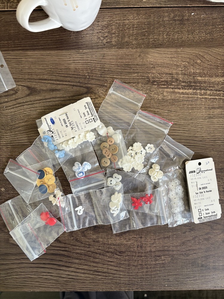 Plastic Buttons - Various  72 count 2 Hole 1/2"  VINTAGE
