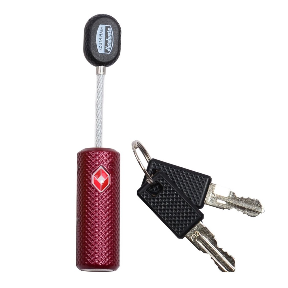Tsa Straight Cable Barrel Key Lock Red