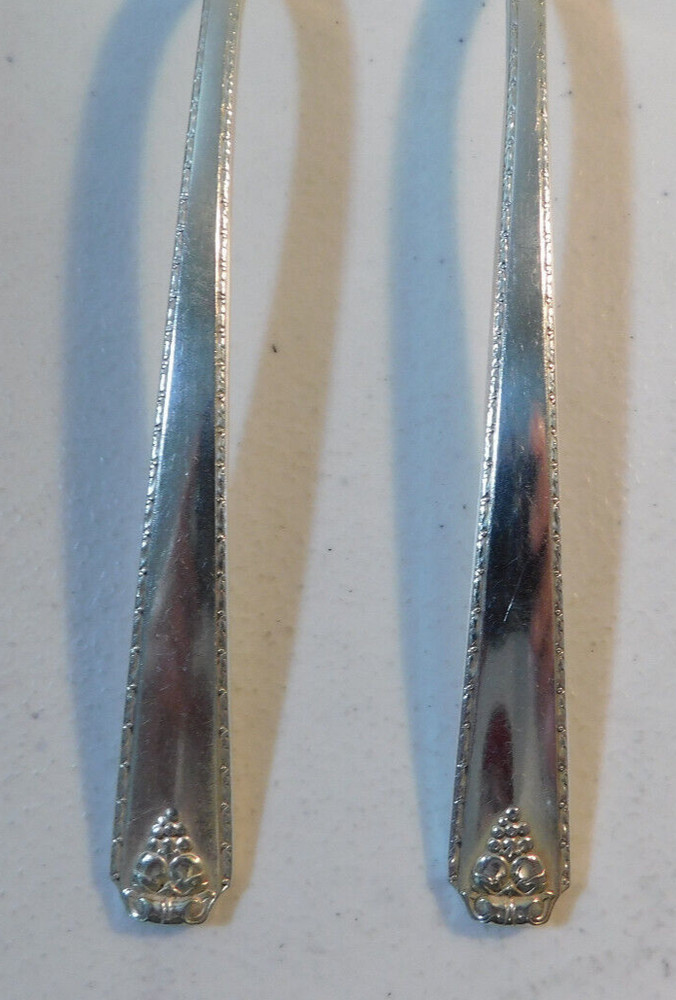 PRESTIGE "BORDEAUX" PATTERN SILVERPLATE SERVING SPOON & FORK SET NO MONOGRAMS