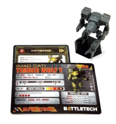 Battletech Timber Wolf Mech + Pilot Cards Alpha Strike Box Set Clan Catalyst