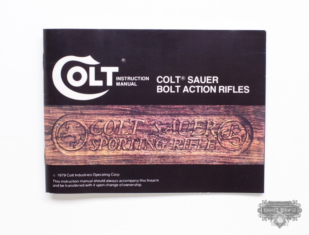 Colt Sauer 'Sporting Rifle' Instruction Manual