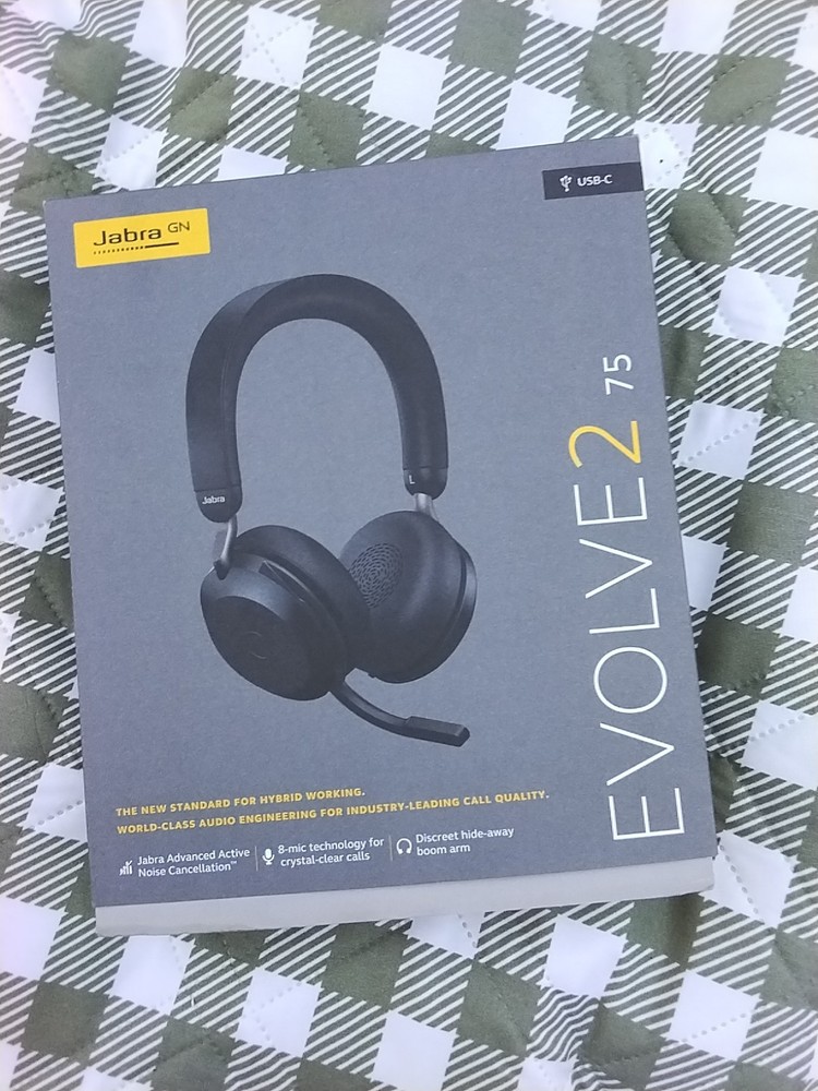 Jabra Evolve2 75 Wireless Headset - Black, USB-C, UC Compatibility