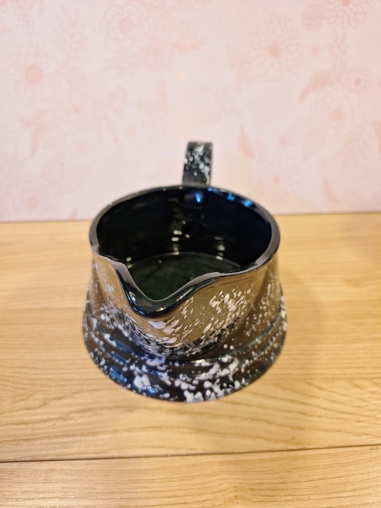 Handmade Pitcher Ceramic Bldg And White Speckled