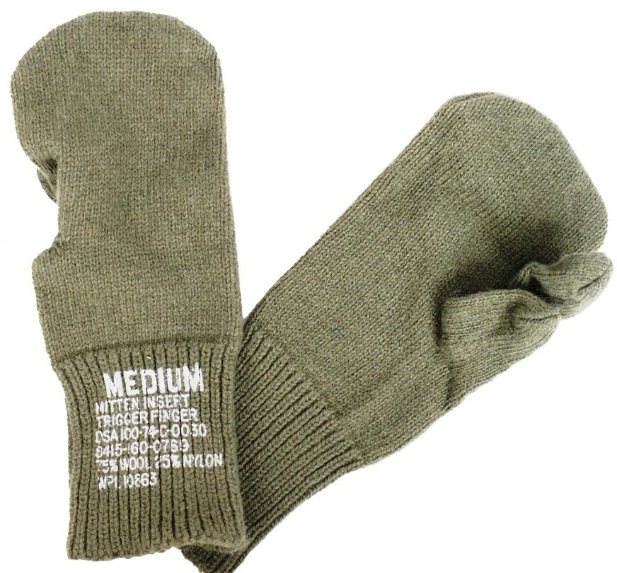 US Army Cold Weather Trigger Mitten Shell And Liner Size Medium
