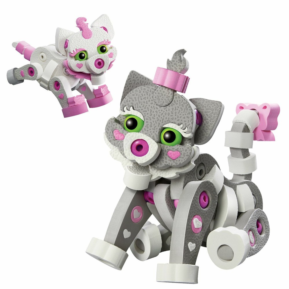 Bloco Cat & Kitten STEM Toy Pet Cat 3D Interlocking Foam Building Block Set