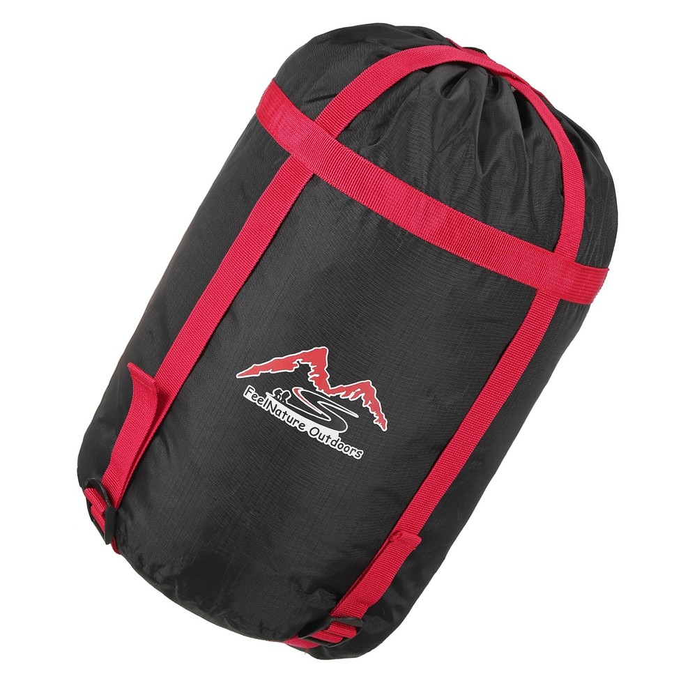 2Pcs Compression Stuff Sack L Size Waterproof Sleeping Bag Sack Black Red