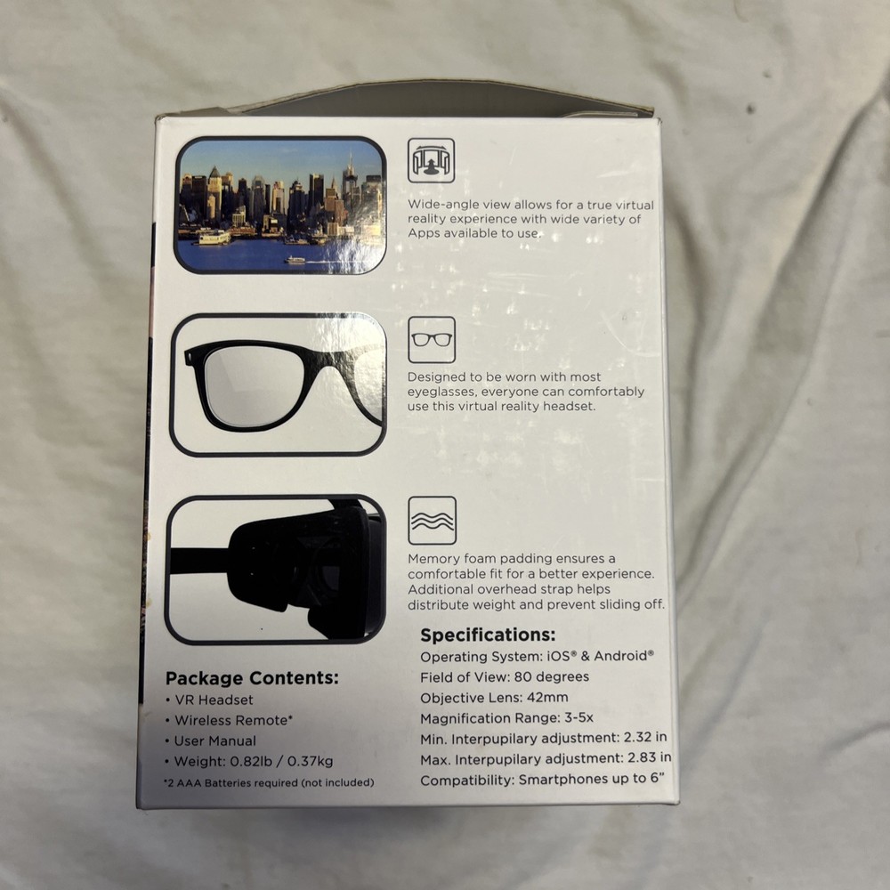 Cynoculars Virtual Reality 3D Headset Wireless - Gaming Remote Compatible