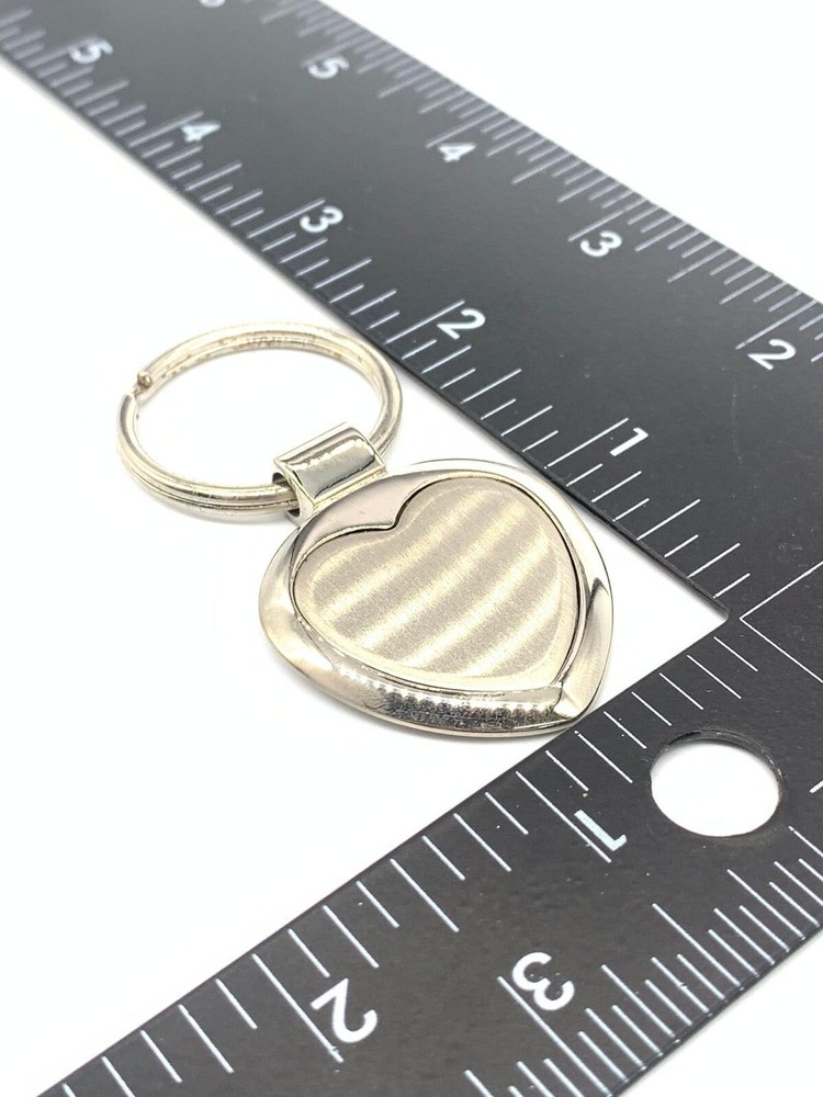 love keychain blank engravable long hearth shape charm polished keyring gift