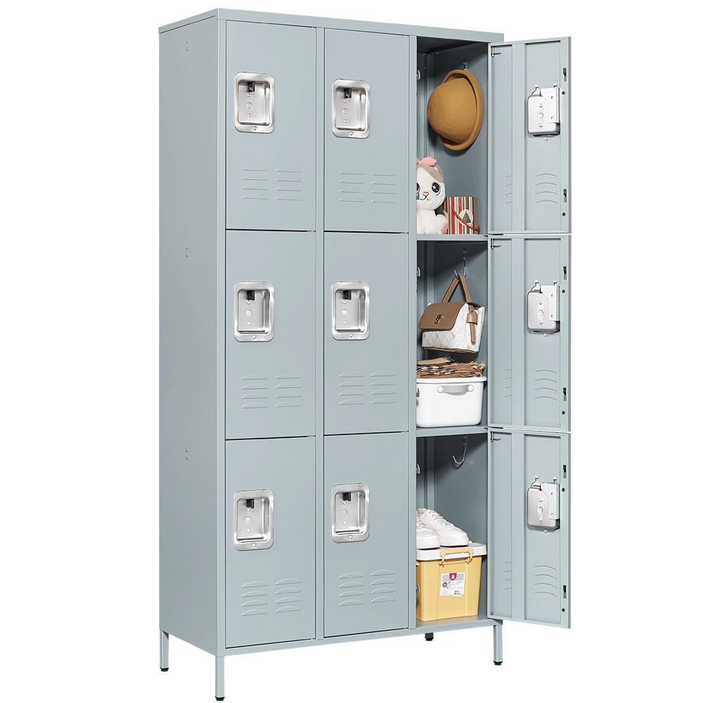 Metal Lockers Storage Cabinet 3/6/9 Doors Steel Locker for School Gym Hotel Home