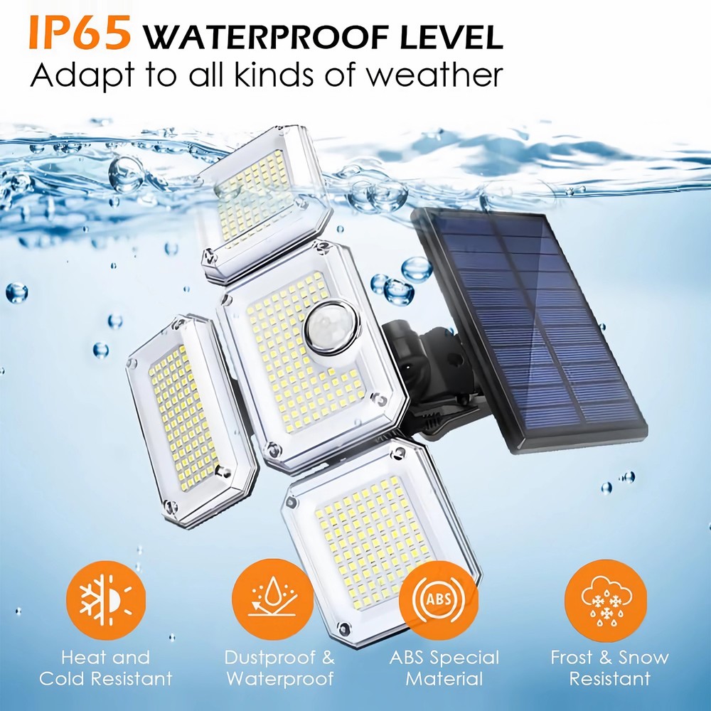 2 Pack Solar Security Outdoor 3000LM LED Motion Sensor Lights IP65 Waterproof US