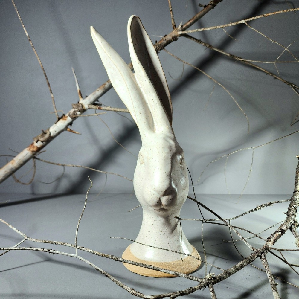 Tall Ceramic Rabbit Head