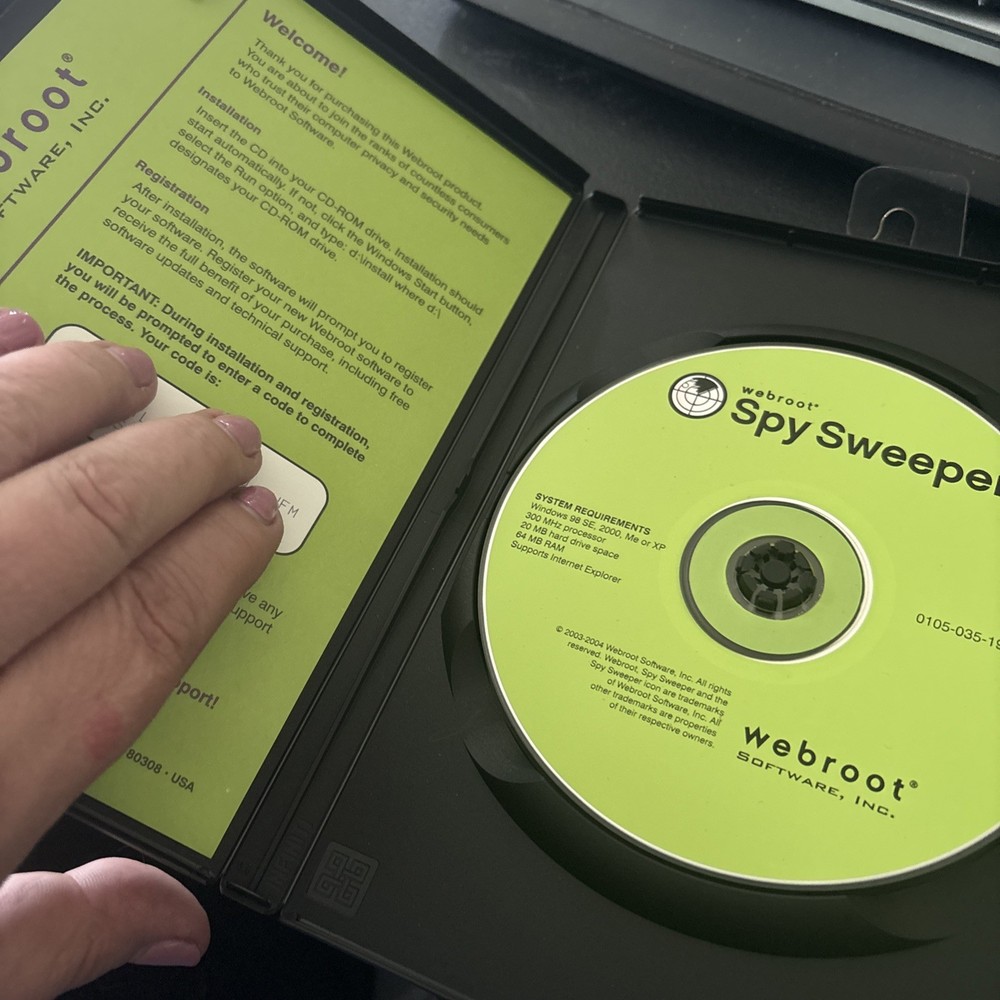 Webroot Software Spy Sweeper 3.0 CD-ROM Stop Spyware Computer Software Sept 2004