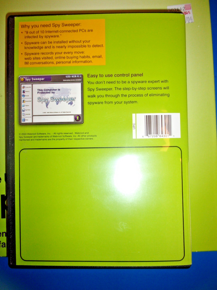 WEBROOT Spy Sweeper 2003 Webroot Software Inc. Windows 98, 2000, ME, XP