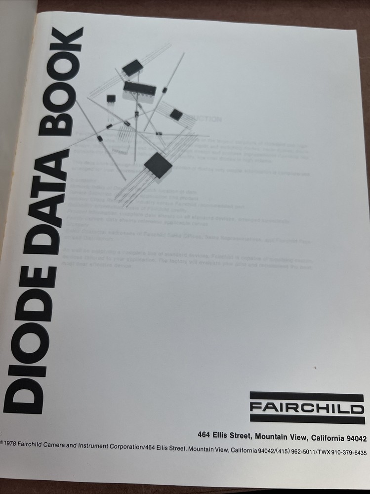 Electronics Manual Catalog Fairchild Semiconductor Diode Data Book 1978 F5
