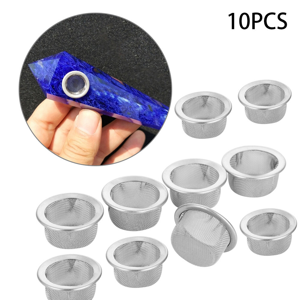 40PCS Tobacco Smoking Pipe Metal Filter Screen Steel Mesh Concave Bowl Style ELH