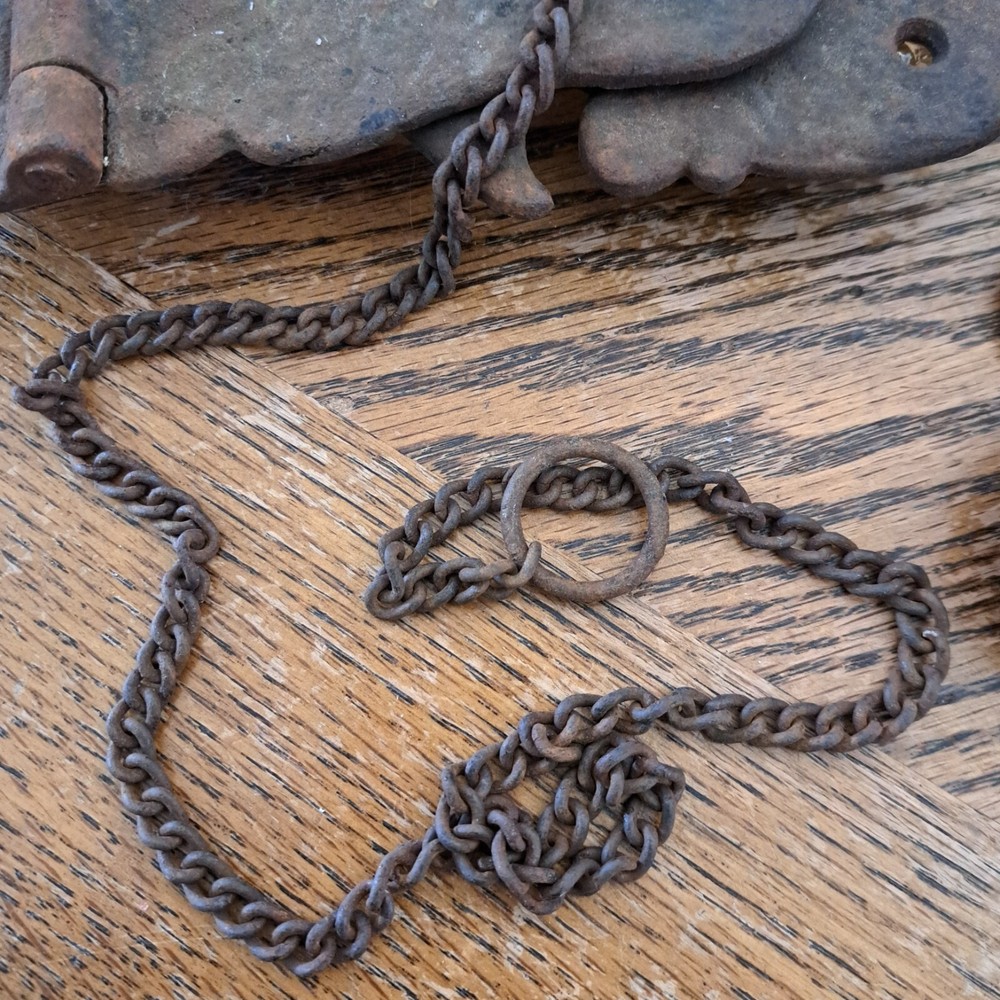 Vintage Cast Iron Latch and Knocker Aged