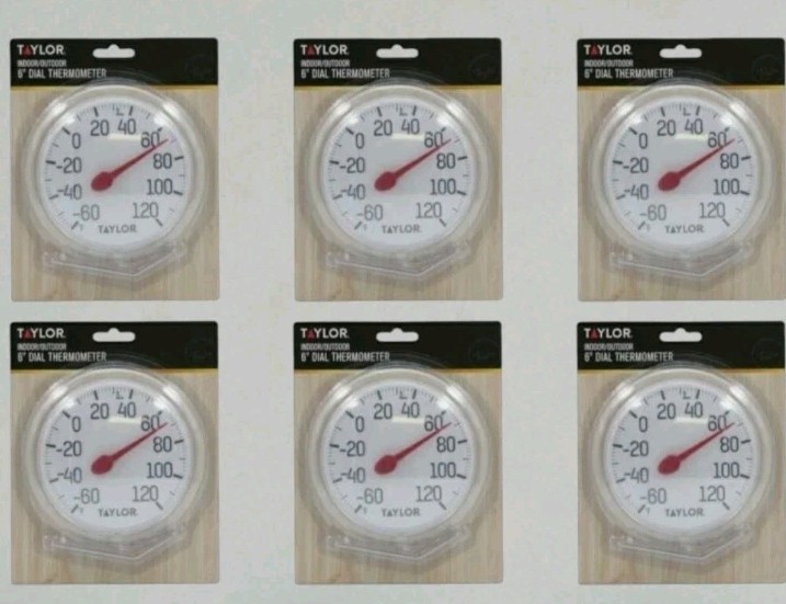 (6 Pack) Taylor 6" Dial Outdoor Wall Thermometer