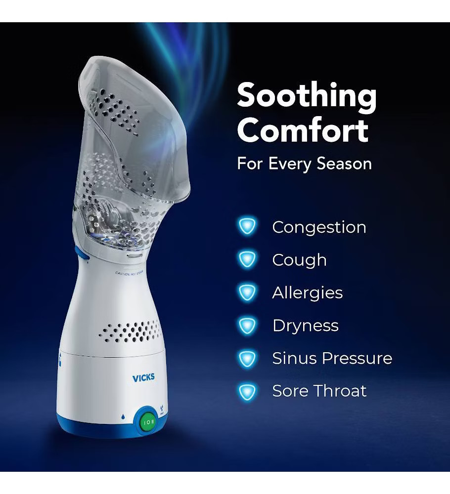Vicks Personal Steam Inhaler with Variable Steam Control & Soft Mask -
