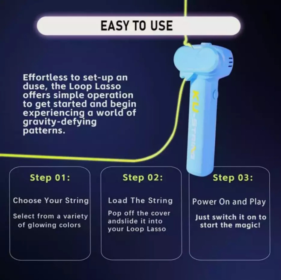 Lasso String Shooter Loop Toy Handheld Zip Rope Launcher Propeller Toy US&**