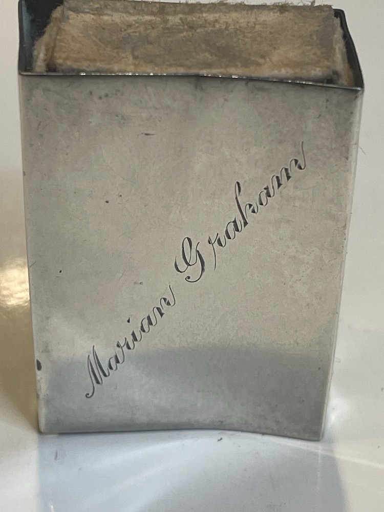 Pair of Sterling Silver (.925) Rectangular match Boxes 1 monogrammed