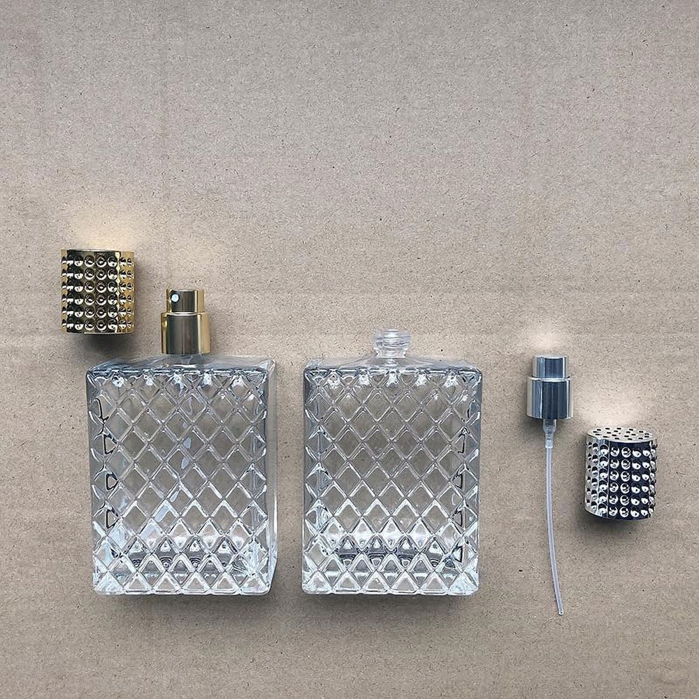 2 Pack 100ml Thick Glass Perfume Atomizer,Empty Perfume Spray Bottle