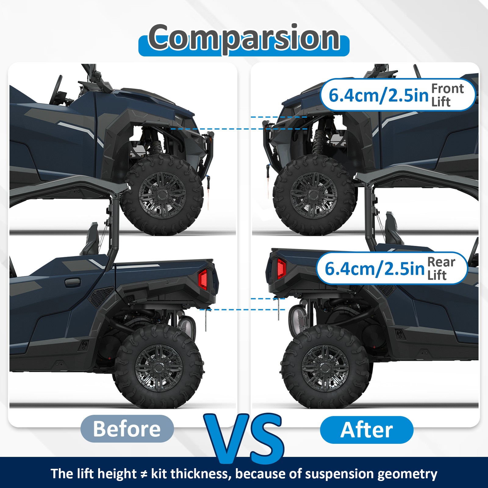 6061 Aluminum 2.5" Front Rear Lift Kit For Polaris General XP 1000 2020+