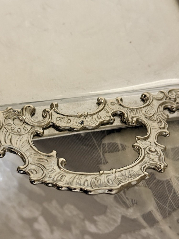 Victorian Silverplate Ornate Rectangular Serving Tray with Handles