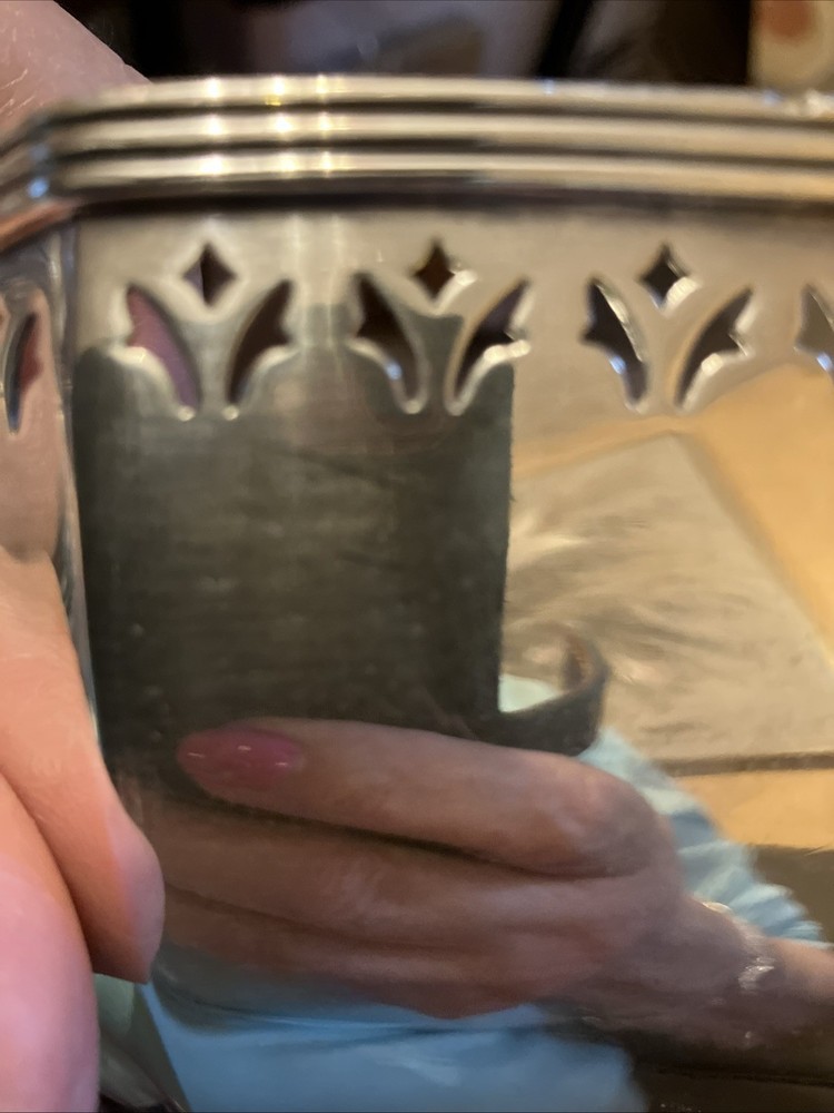 Gorham Decorative Basket w/ Handle Silver Plate #5600, 8”x6.5”x4.5”