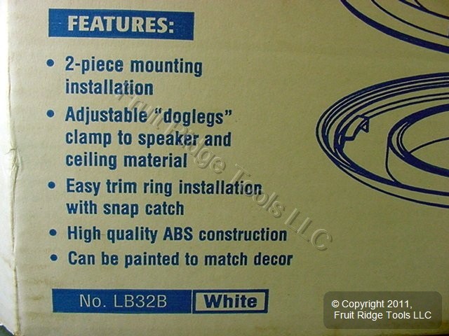 Leviton 6" Ceiling Speaker Drywall Mounting Adapter Bracket Paintable LB32B