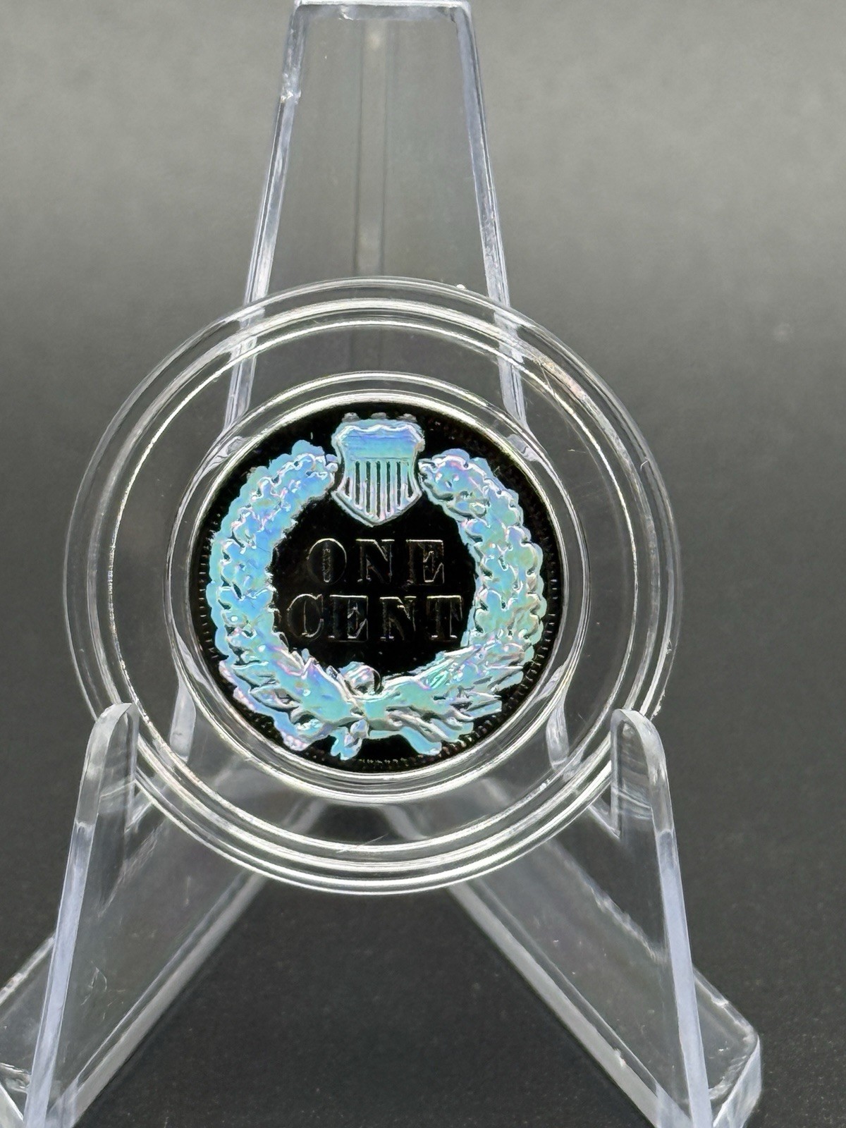 1900's Original INDIAN HEAD CENT PENNY Coin - BLACK RUTHENIUM & SILVER HOLOGRAM