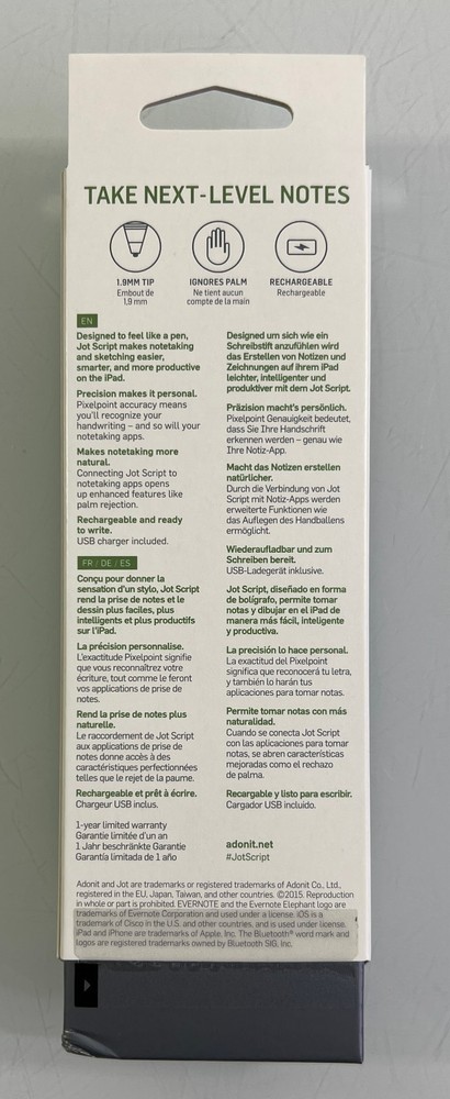 Adonit Jot Script Evernote Edition Fine Point Precision Stylus for iOS