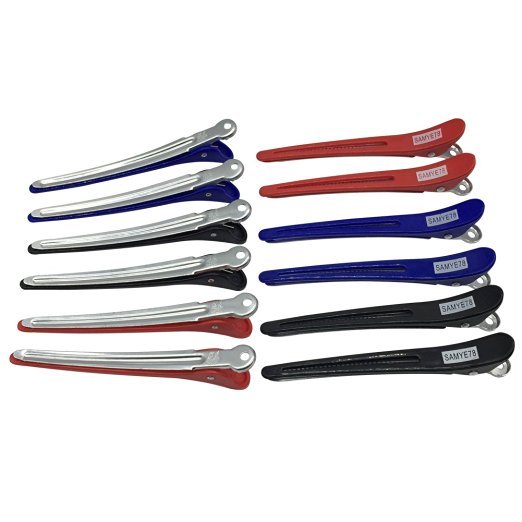 12-Piece Professional Non-Slip Alligator Hair Clips - Salon Sectioning Accessory