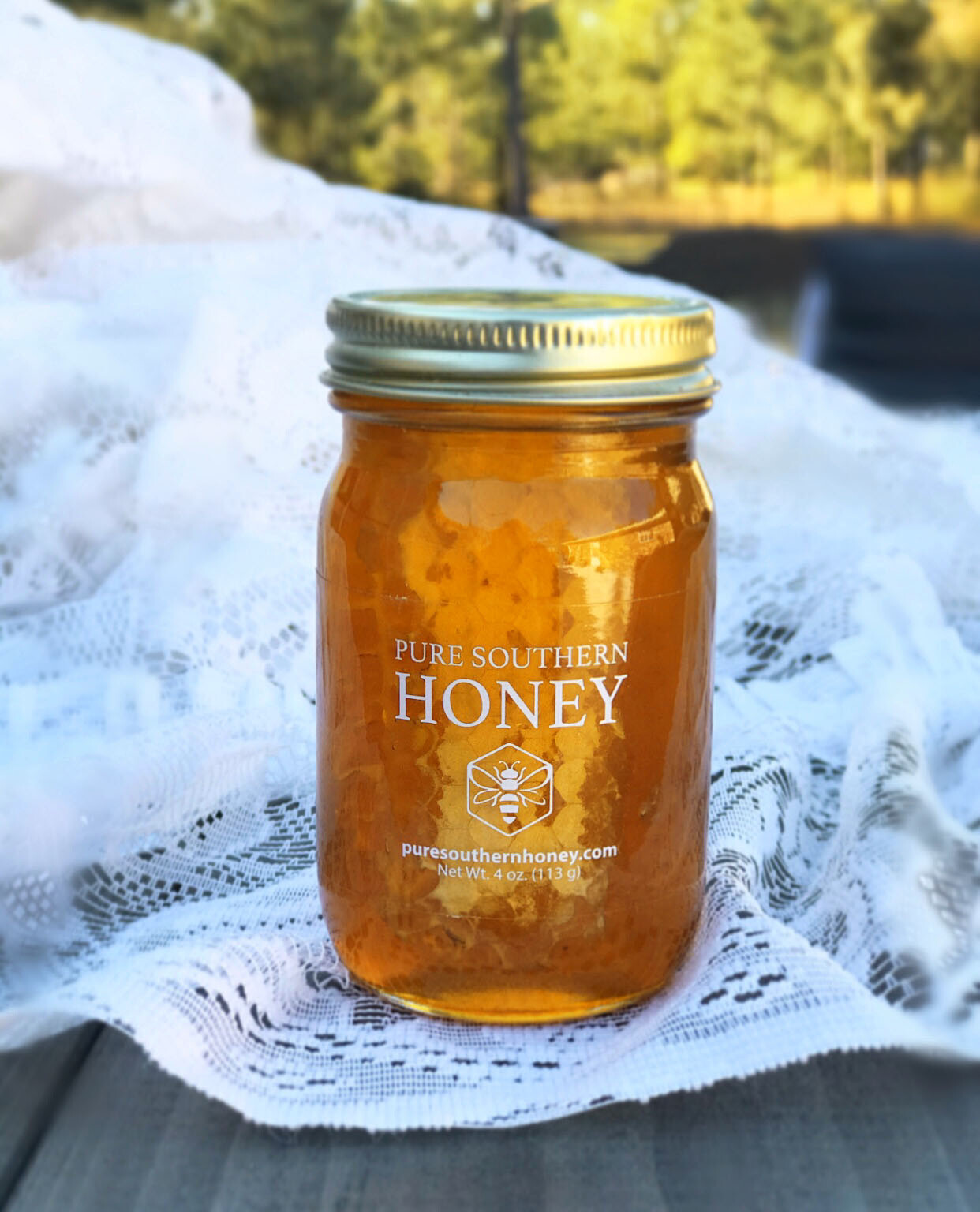 MINI 4 oz. Raw & Unfiltered Honey with Comb, New 2023 Crop