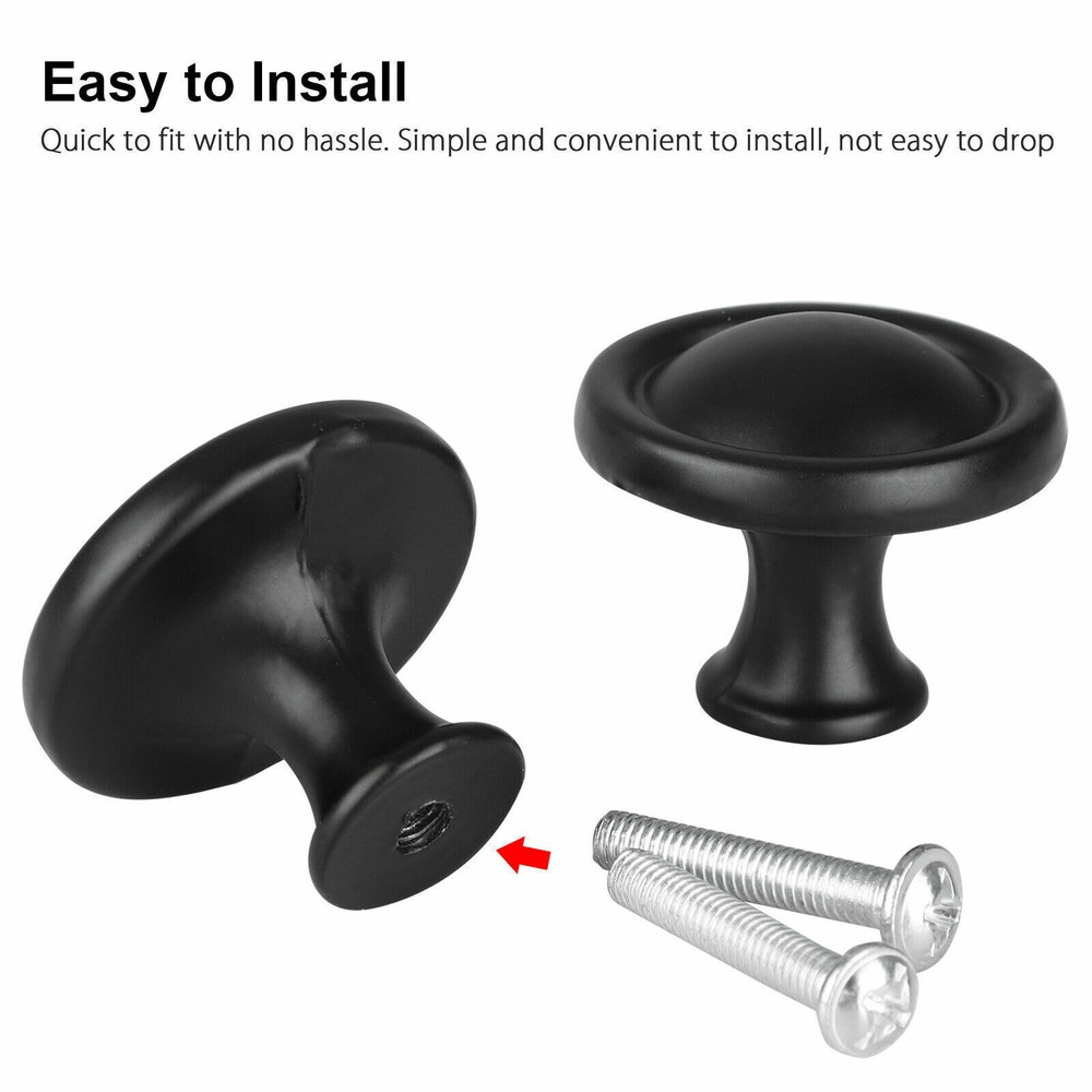 Lot Matte Black Cabinet Pull Knobs Kitchen Drawer Handles Door Cupboard Hardware