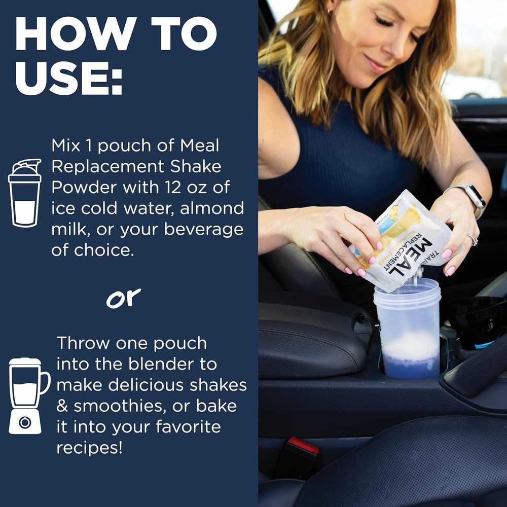 TransformHQ Meal Replacement Shake Variety Box With Pink Shaker, 7