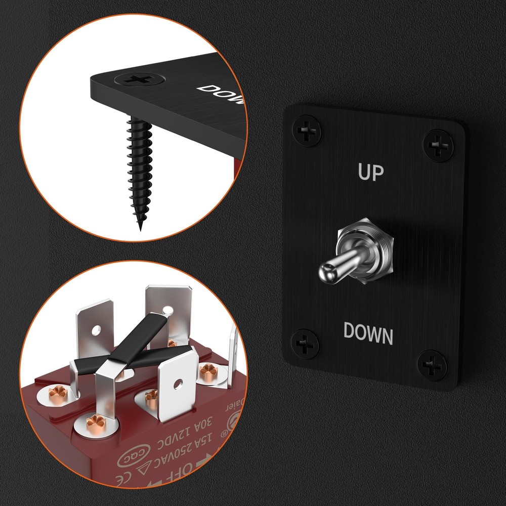 12V 30A DPDT Reverse Polarity Toggle Switch for Up Down Mounting Panel